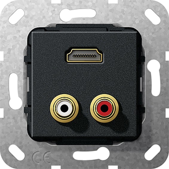 Розетка HDMI Gira SYSTEM 55, черный, 567310, G567310