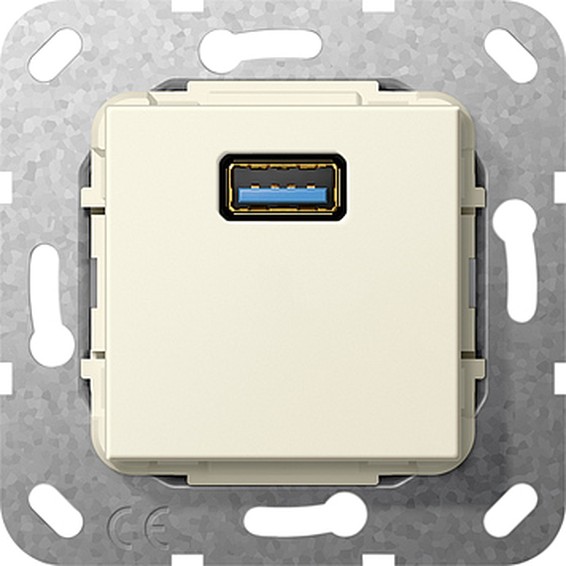 Розетка 1xUSB Gira SYSTEM 55, бежевый, 568201, G568201
