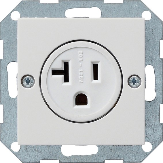 Розетка Gira SYSTEM 55, скрытый монтаж, белый глянцевый, 048703, G048703