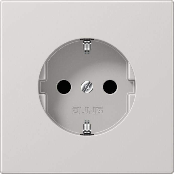 Розетка JUNG LS 990, скрытый монтаж, с заземлением, светло-серый, LS520LG