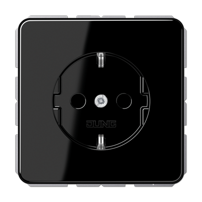 Розетка JUNG CD 500, скрытый монтаж, с заземлением, черный, CD1520SW