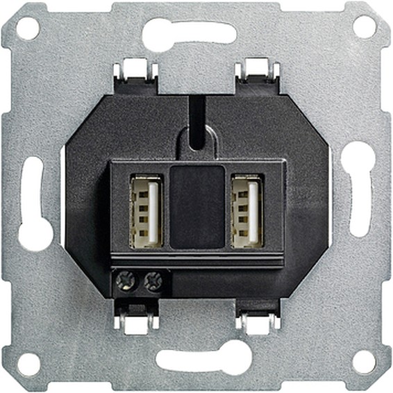 Розетка 2xUSB Gira коллекции Gira, черный, 235900, G235900