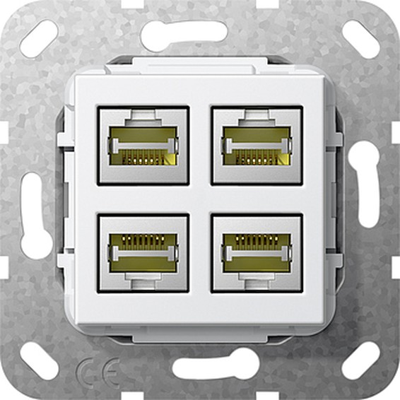 Розетка компьютерная RJ45 Cat.5 Gira SYSTEM 55, белый, 569803, G569803