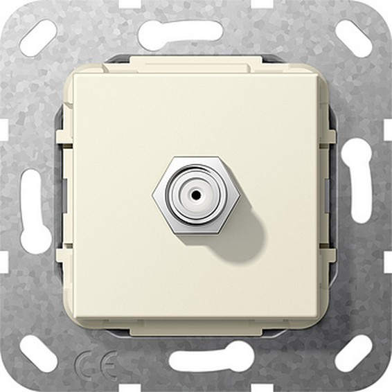 Розетка SAT F-разъем Gira SYSTEM 55, оконечная, бежевый, 565001, G565001