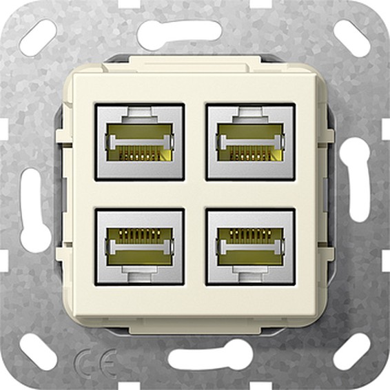 Розетка телефонная RJ45 Cat.3+LSA Plus Gira SYSTEM 55, бежевый, 569901, G569901