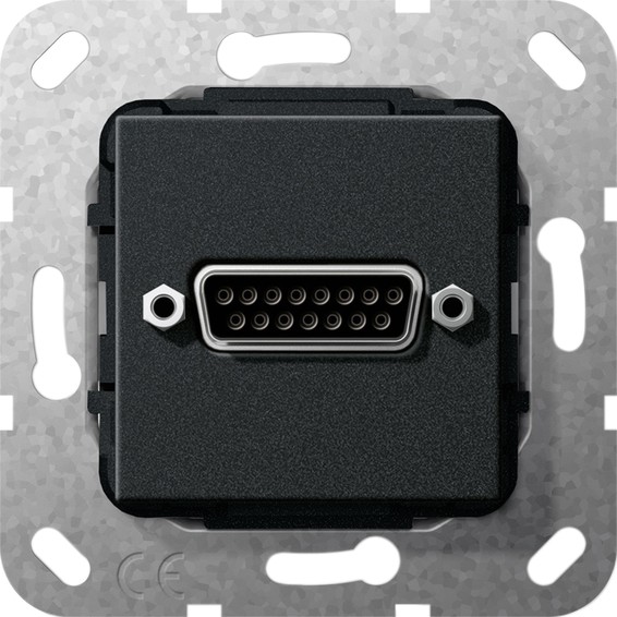 Розетка D-sub Gira SYSTEM 55, черный, 564310, G564310