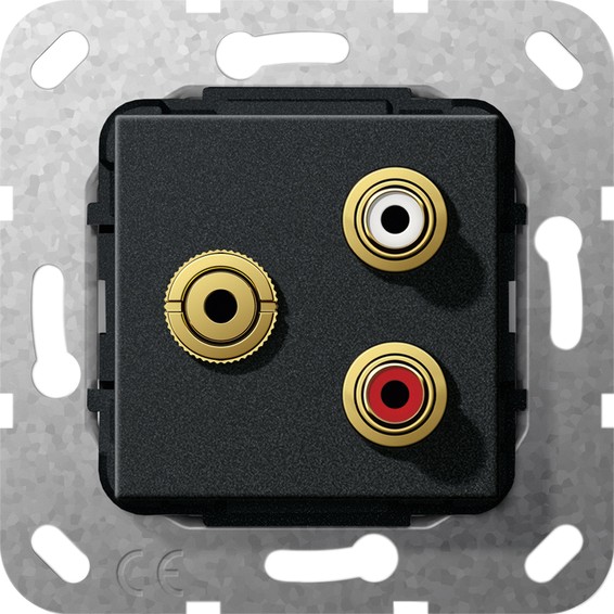 Аудио-розетка Gira SYSTEM 55, черный, 563410, G563410