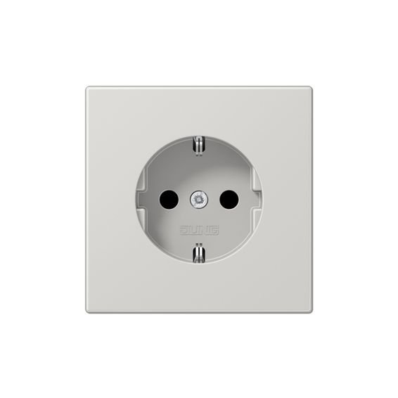 Розетка JUNG LS 990, скрытый монтаж, с заземлением, светло-серый, LS1520LG
