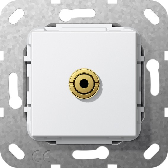Розетка mini-jack Gira SYSTEM 55, белый глянцевый, 564903, G564903