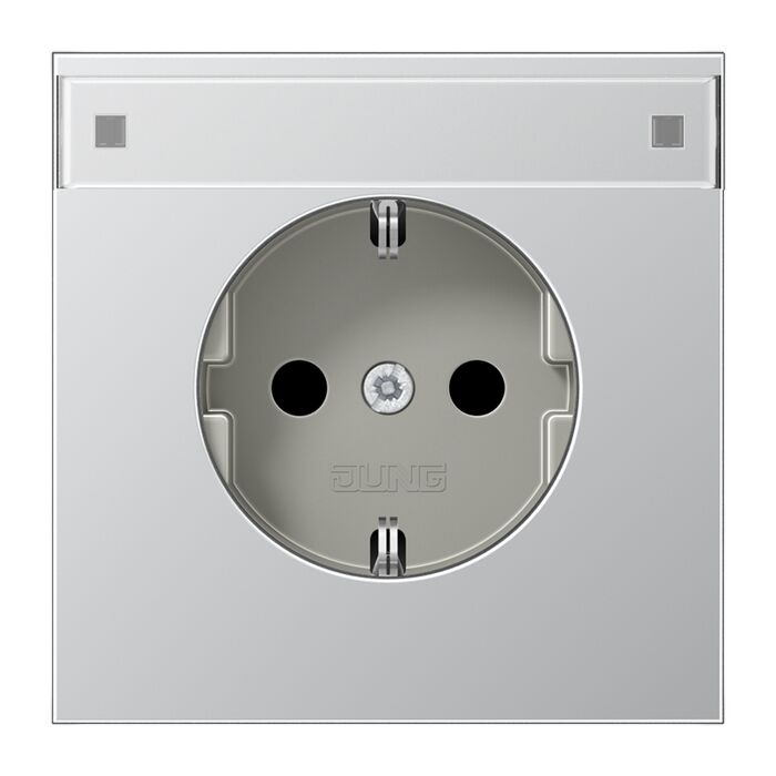 Розетка JUNG LS 990, с заземлением, алюминий, AL1520KINA