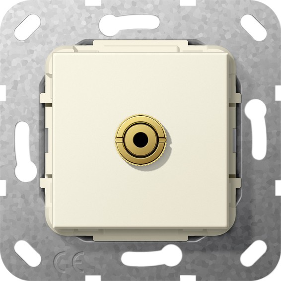 Розетка mini-jack Gira SYSTEM 55, кремовый глянцевый, 564801, G564801