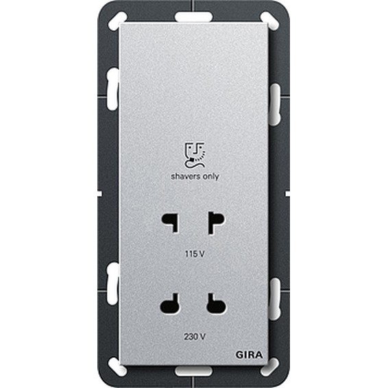 Розетка Gira SYSTEM 55, скрытый монтаж, алюминий, 282026, G282026