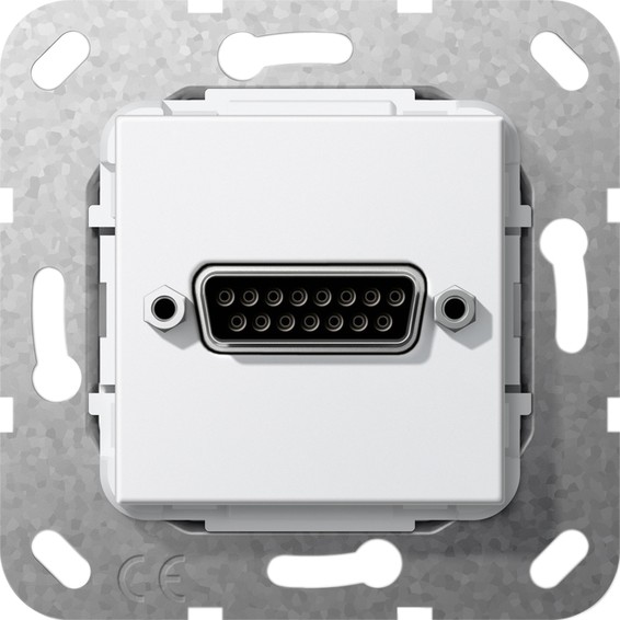 Розетка D-sub Gira SYSTEM 55, белый глянцевый, 564303, G564303