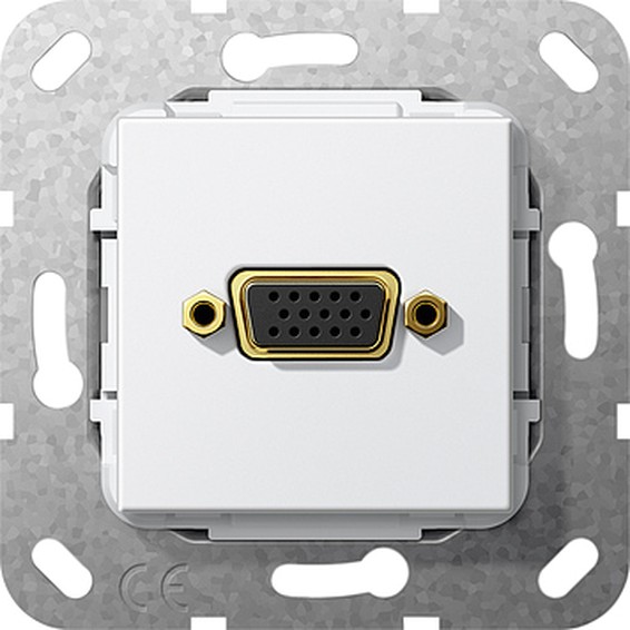 Розетка VGA Gira SYSTEM 55, белый, 565303, G565303
