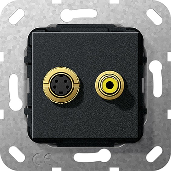 Розетка S-Video+композитный Gira SYSTEM 55, черный, 566010, G566010