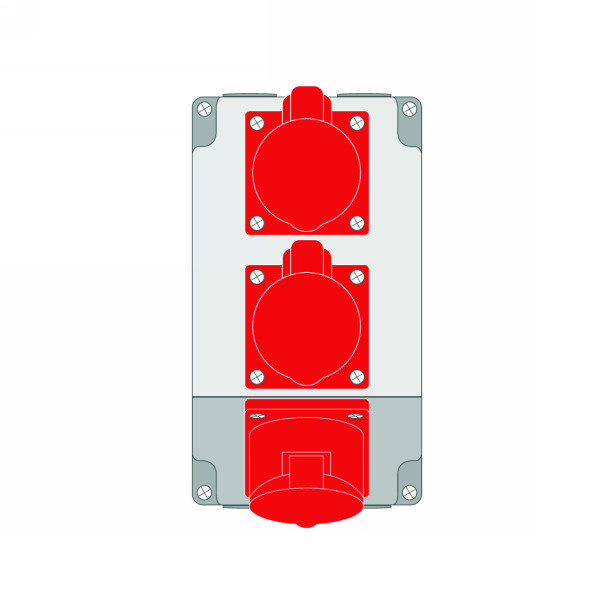 Силовая комбинация 138x245x131mm, готовая к подключению, IP44, Z 52.13