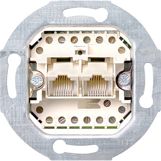 Розетка телефонная RJ11/RJ12/RJ45 Cat.3 Gira, белый, 019000, G019000