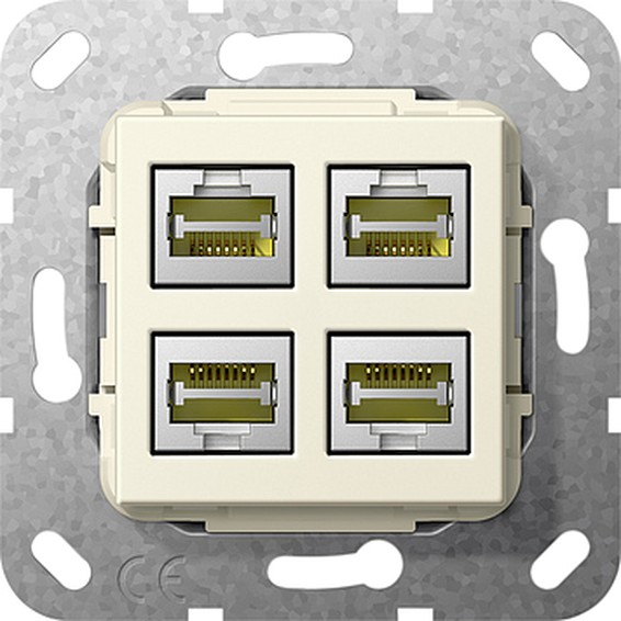 Розетка компьютерная RJ45 Cat.5 Gira SYSTEM 55, белый, 569801, G569801