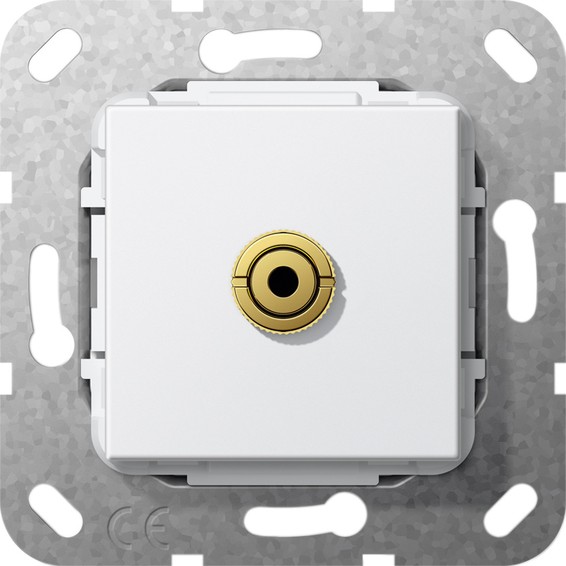 Розетка mini-jack Gira SYSTEM 55, белый глянцевый, 564803, G564803