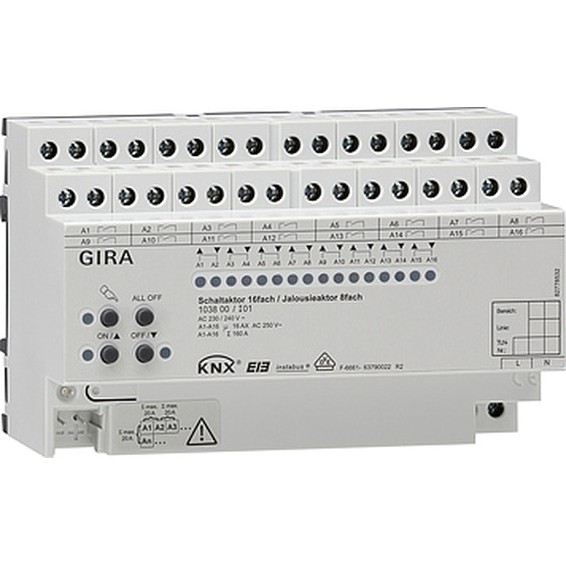 Реле/Устройство управления жалюзи InstabusKNX/EIB, 16/8-канальное, G103800