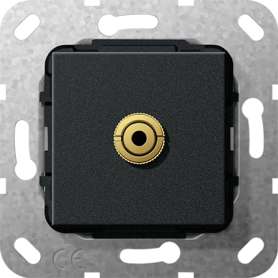 Розетка mini-jack Gira SYSTEM 55, черный, 564910, G564910