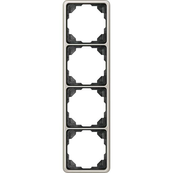 Рамка 4 поста JUNG CD 500, платина, CD584PT