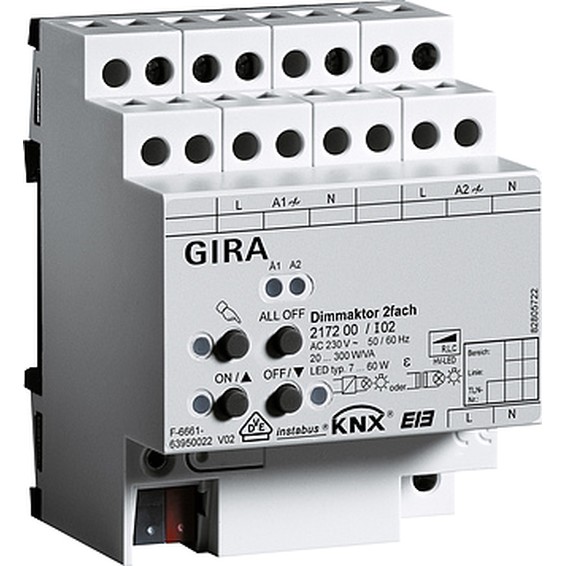 Универсальный диммер 2х 300 W KNX/EIB REG, G217200