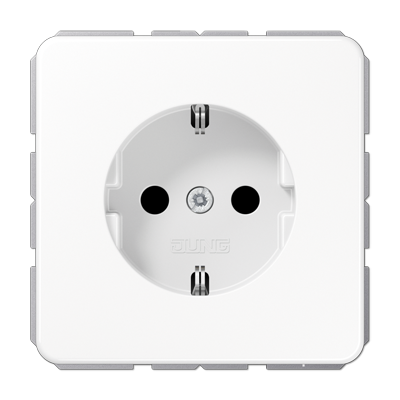 Розетка JUNG CD 500, скрытый монтаж, с заземлением, белый, CD1521WW