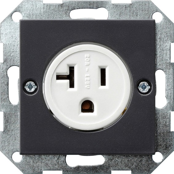 Розетка Gira SYSTEM 55, скрытый монтаж, антрацит, 048728, G048728