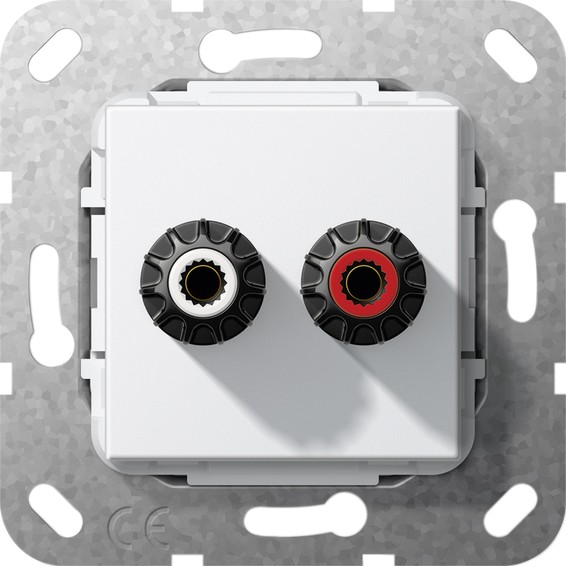 Розетка 2RCA Gira SYSTEM 55, белый глянцевый, 566603, G566603