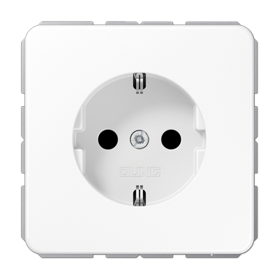 Розетка JUNG CD 500, скрытый монтаж, с заземлением, белый, CD1520WW