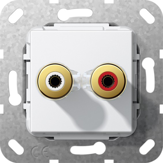 Розетка 2RCA Gira SYSTEM 55, белый глянцевый, 566503, G566503