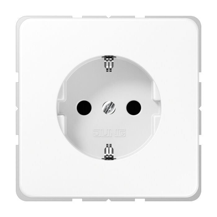 Розетка JUNG CD 500, скрытый монтаж, с заземлением, белый, CD520WW