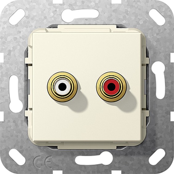 Аудио-розетка Gira SYSTEM 55, бежевый, 563301, G563301