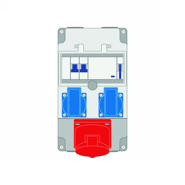 Силовая комбинация 138x245x131mm, готовая к подключению, IP44, Z 52.27