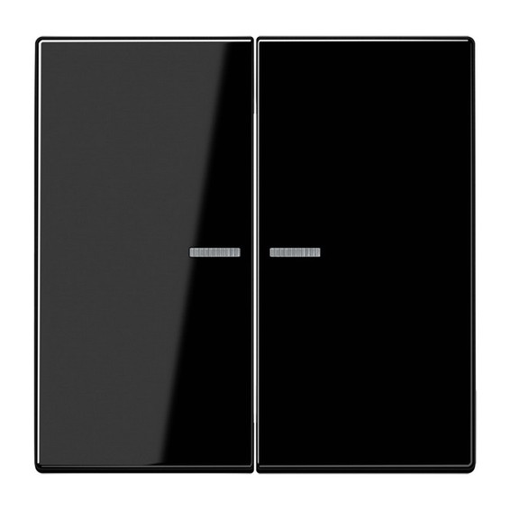 Клавиша двойная с линзами JUNG LS 990, черный, LS995KO5SW