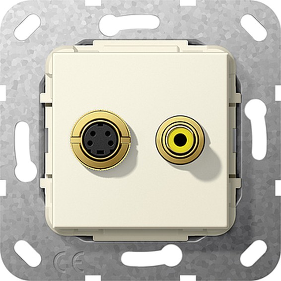 Розетка S-Video+композитный Gira SYSTEM 55, бежевый, 566001, G566001