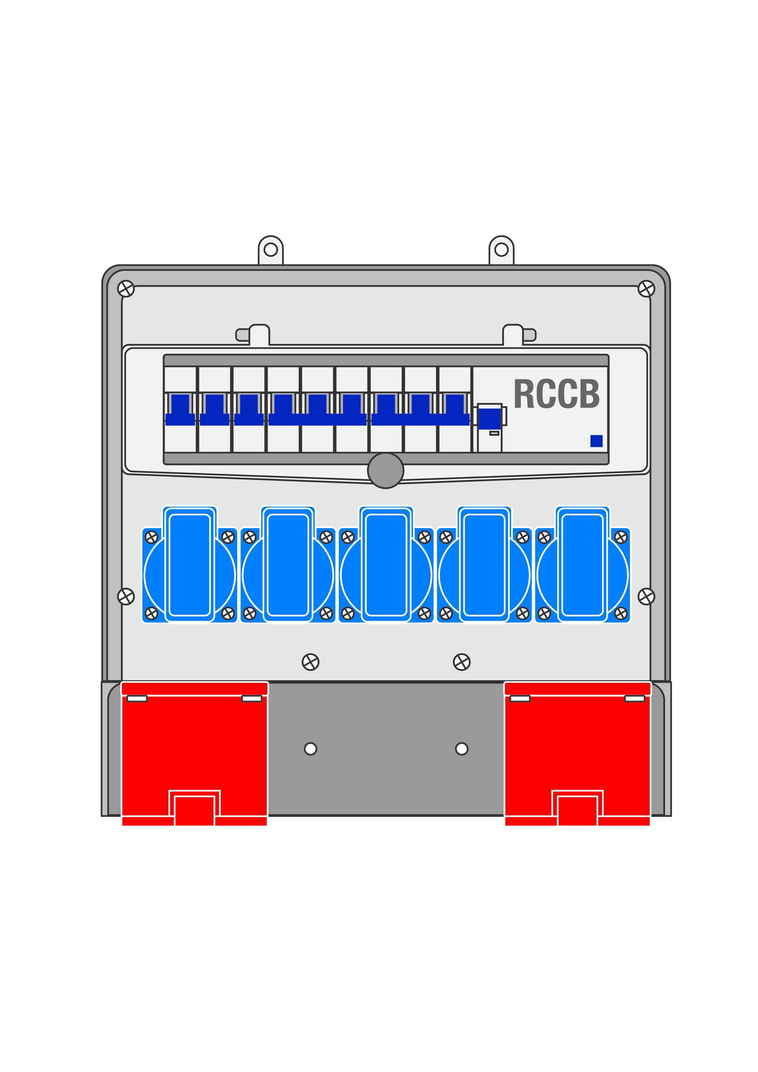 Силовая комбинация 292x294x109 mm, готовая к подключению, IP44, Z 45.08