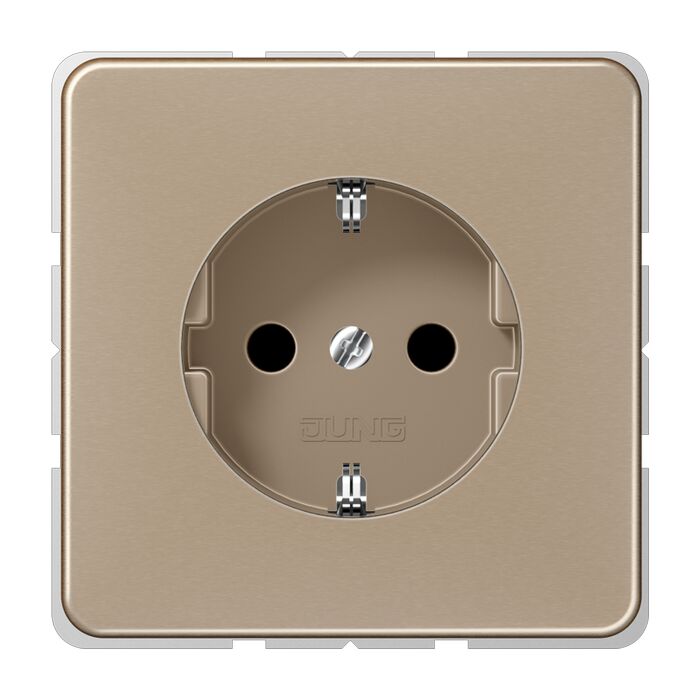 Розетка JUNG CD 500, скрытый монтаж, с заземлением, бронза, CD521GB