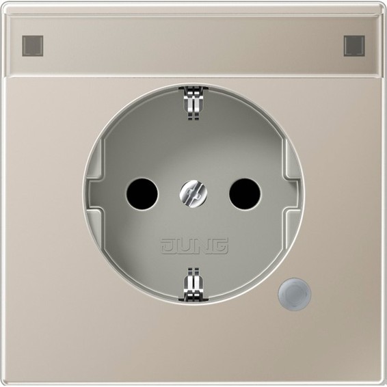 Розетка JUNG LS METAL, скрытый монтаж, с заземлением, антрацит, AL1520NAKOAN