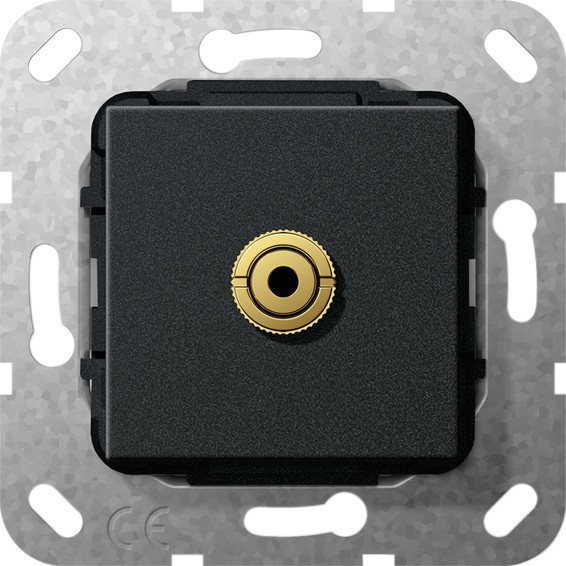 Розетка mini-jack Gira SYSTEM 55, черный, 564810, G564810