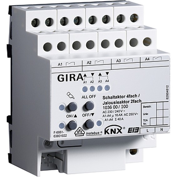 Реле|У-во уп. жал-и 4-кан/2-кан, 16 A KNX/EIB REG, G103600
