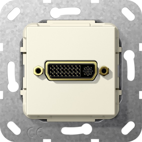 Розетка DVI Gira SYSTEM 55, кремовый глянцевый, 564501, G564501