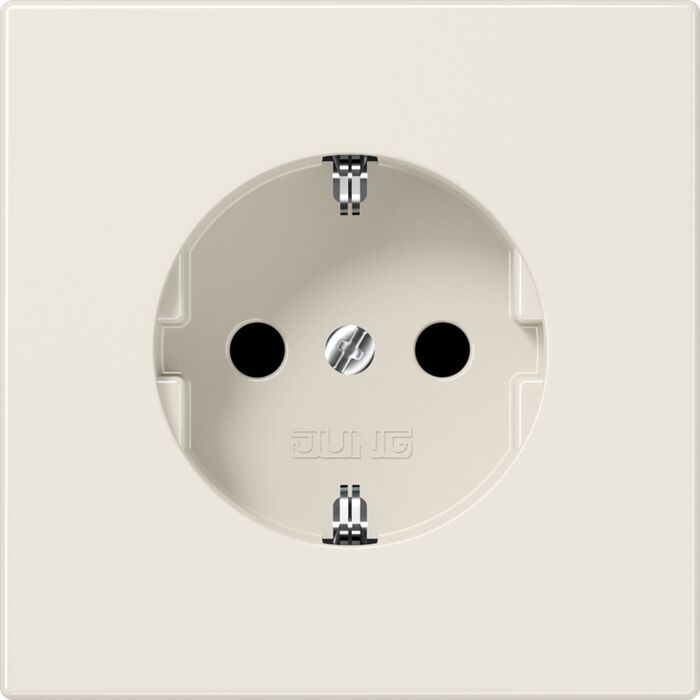 Розетка JUNG LS 990, скрытый монтаж, с заземлением, бежевый, LS520
