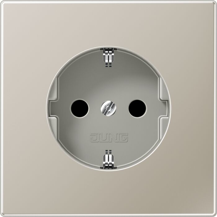 Розетка JUNG LS METAL, скрытый монтаж, с заземлением, стальной, ES2520N