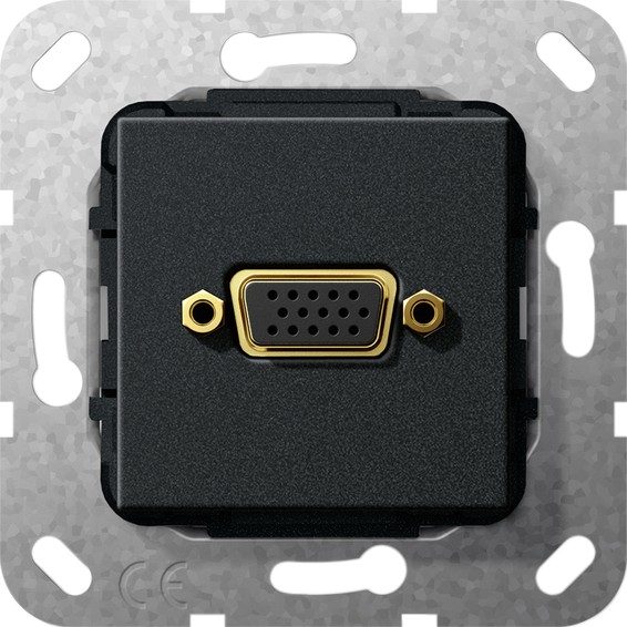 Розетка VGA Gira SYSTEM 55, черный, 565310, G565310