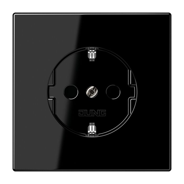 Розетка JUNG LS 990, скрытый монтаж, с заземлением, черный, LS520SW