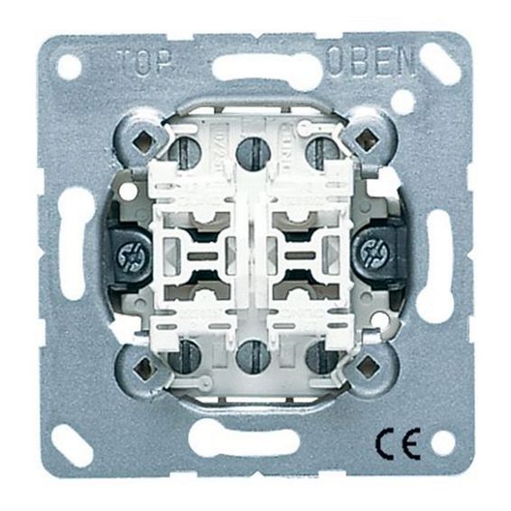 Механизм выключателя 2-клавишного кнопочного JUNG коллекции JUNG, скрытый монтаж, 532-4U