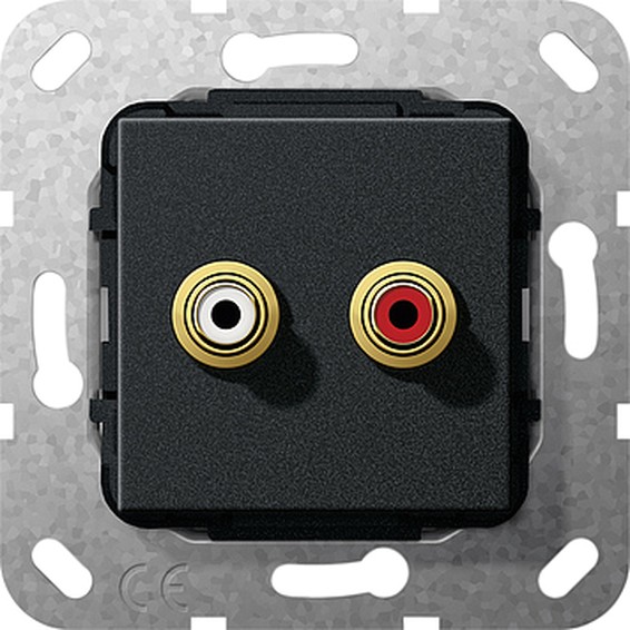 Аудио-розетка Gira SYSTEM 55, черный, 563210, G563210