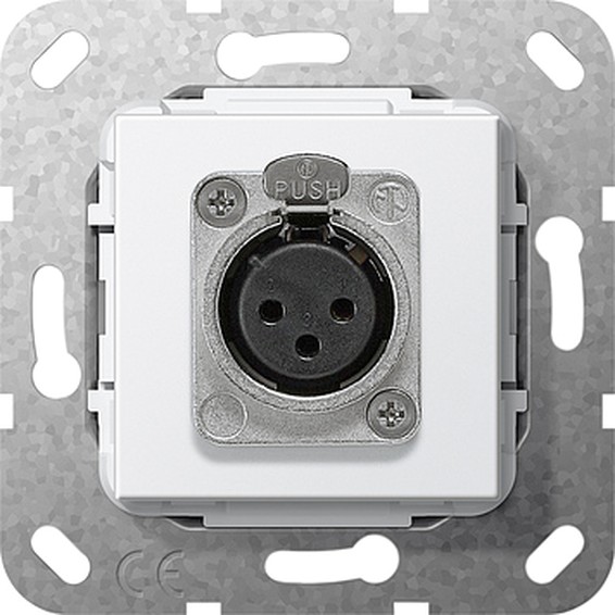 Розетка XLR Gira SYSTEM 55, белый, 566703, G566703